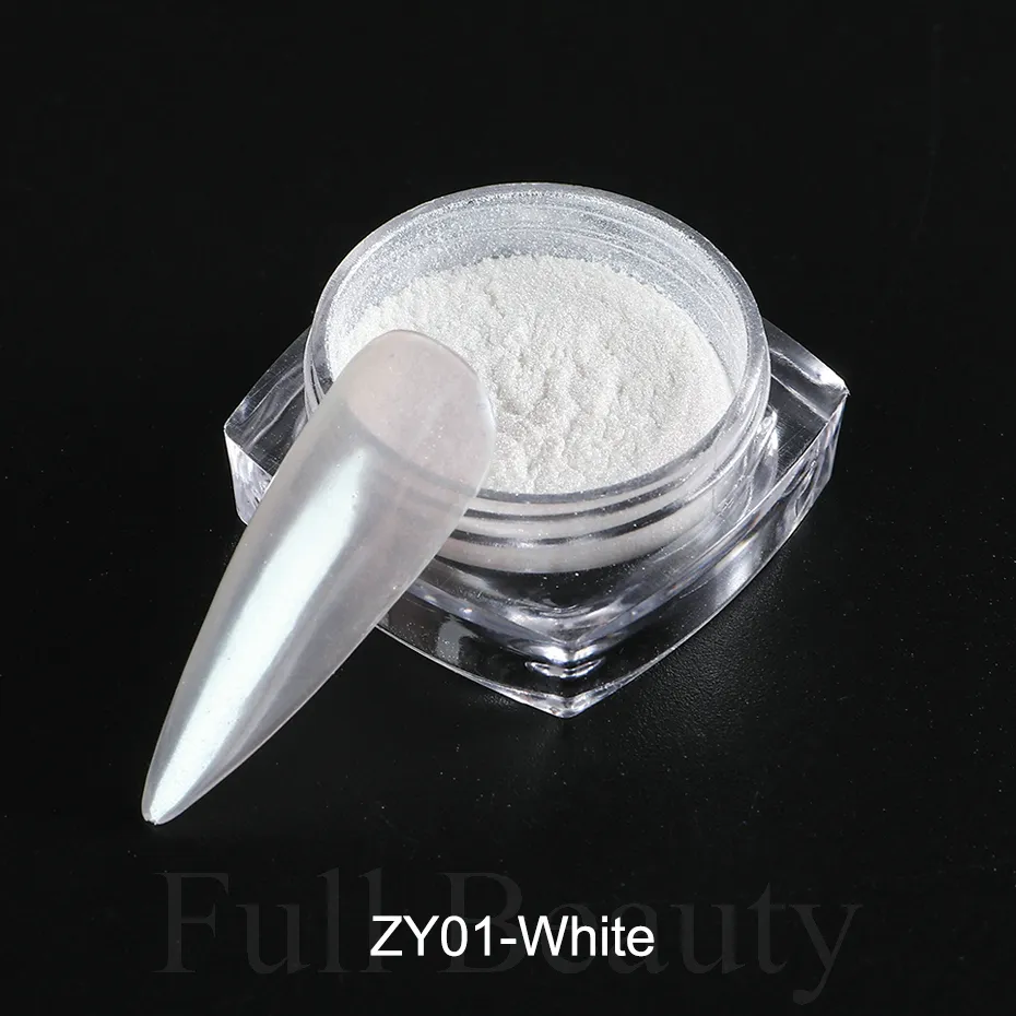 1 Box Aurora Nail Fairy Powder Pigment Pearl White Rubbing on Nail Art Glitter Dust Chrome Manicure Holographic Decorations TRX - Image 16