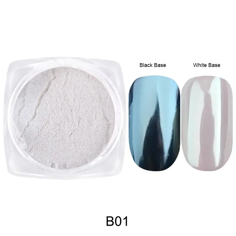 1 Box Aurora Nail Fairy Powder Pigment Pearl White Rubbing on Nail Art Glitter Dust Chrome Manicure Holographic Decorations TRX - Image 20