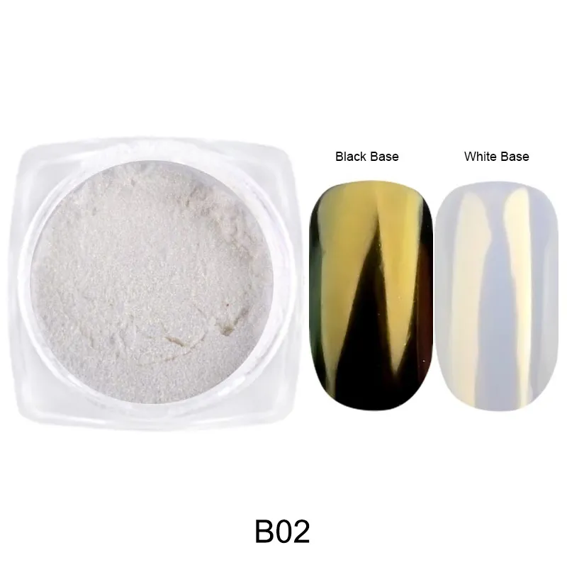 1 Box Aurora Nail Fairy Powder Pigment Pearl White Rubbing on Nail Art Glitter Dust Chrome Manicure Holographic Decorations TRX - Image 21