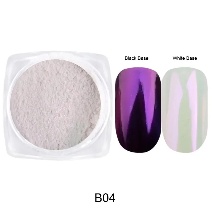1 Box Aurora Nail Fairy Powder Pigment Pearl White Rubbing on Nail Art Glitter Dust Chrome Manicure Holographic Decorations TRX - Image 23