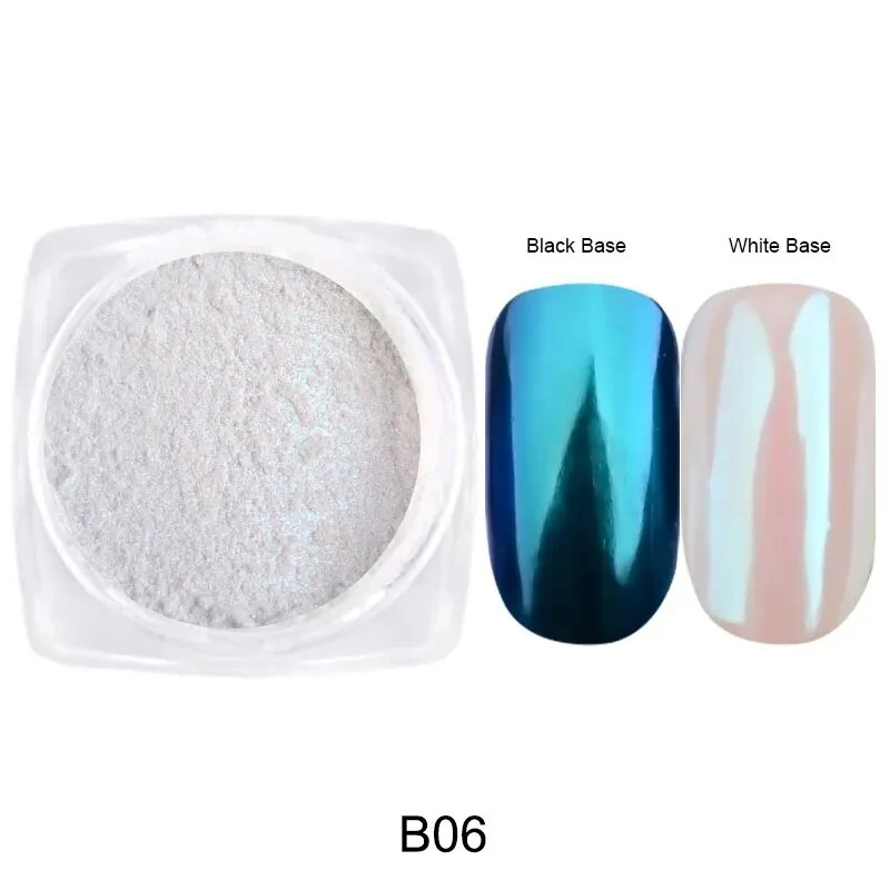 1 Box Aurora Nail Fairy Powder Pigment Pearl White Rubbing on Nail Art Glitter Dust Chrome Manicure Holographic Decorations TRX - Image 25