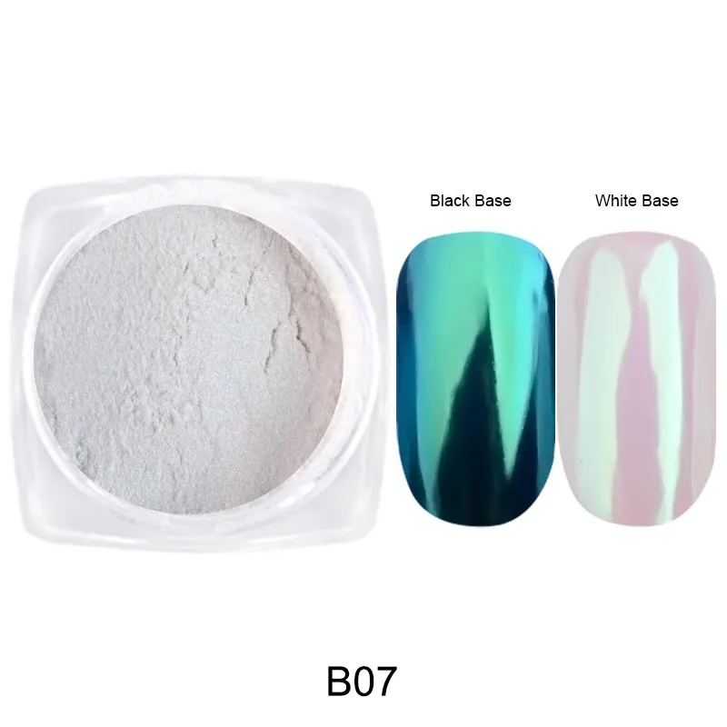 1 Box Aurora Nail Fairy Powder Pigment Pearl White Rubbing on Nail Art Glitter Dust Chrome Manicure Holographic Decorations TRX - Image 26