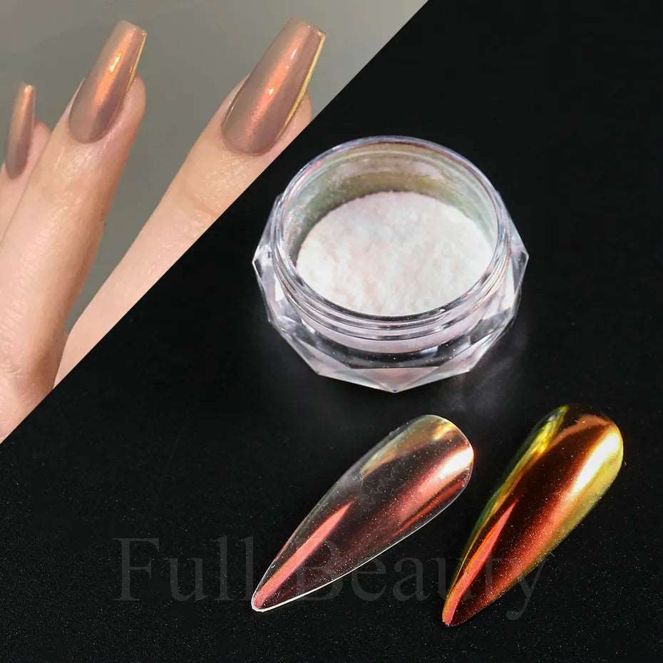 1 Box Aurora Nail Fairy Powder Pigment Pearl White Rubbing on Nail Art Glitter Dust Chrome Manicure Holographic Decorations TRX - Image 27