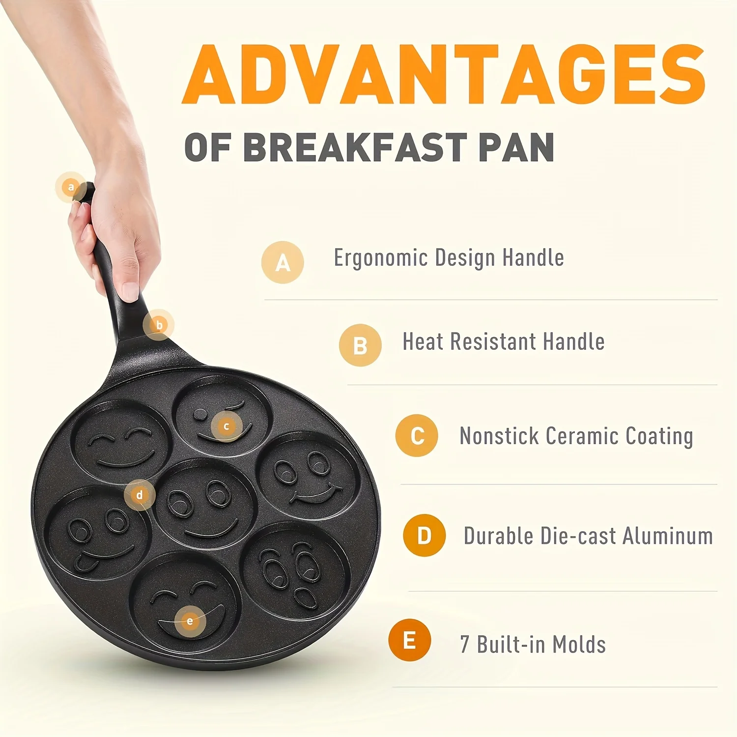 1 Pc Mini Pancake Griddle - 7-Mold Non-Stick Cooking Surface, Compact Kitchenware for Perfect Breakfast, Easy Cleaning, Space-Saving Design, Cookware, Kitchen Supplies, and Essential Kitchen Items - Image 6