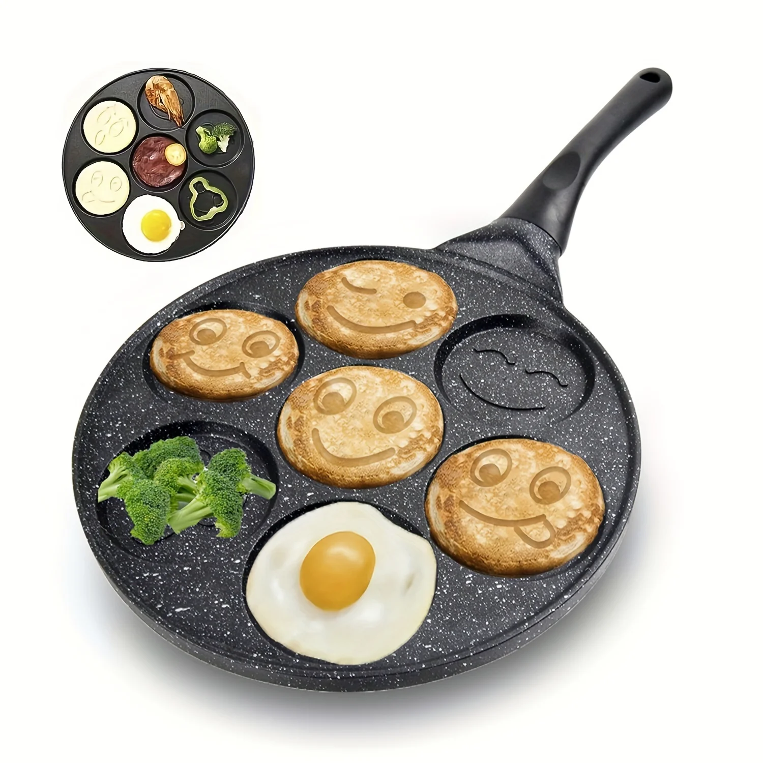 1 Pc Mini Pancake Griddle - 7-Mold Non-Stick Cooking Surface, Compact Kitchenware for Perfect Breakfast, Easy Cleaning, Space-Saving Design, Cookware, Kitchen Supplies, and Essential Kitchen Items - Image 9