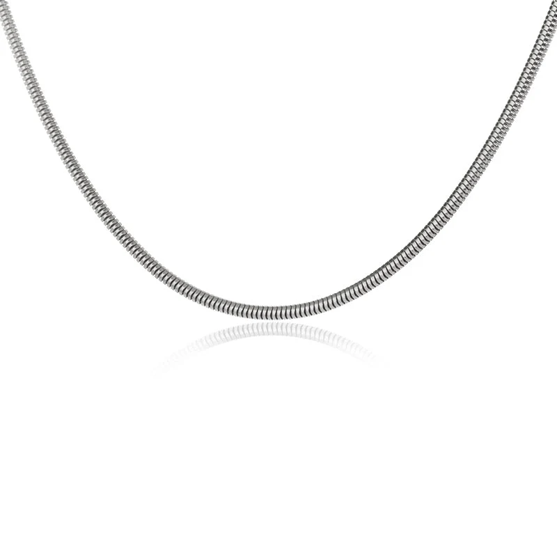 1 Piece Width 1/2/3/4mm Round Snake Chain Necklace Stainless Steel Chain Chokers - Image 2