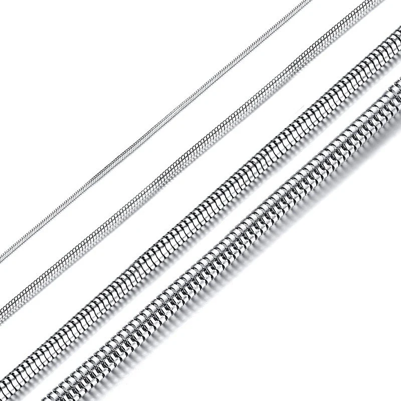 1 Piece Width 1/2/3/4mm Round Snake Chain Necklace Stainless Steel Chain Chokers - Image 6