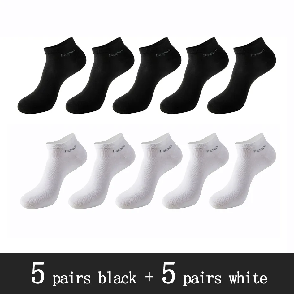 10 Pairs / Pack Men's Bamboo Fiber Socks Short High Quality New Casual Breatheable Anti-Bacterial Man Ankle Socks Men - Image 16