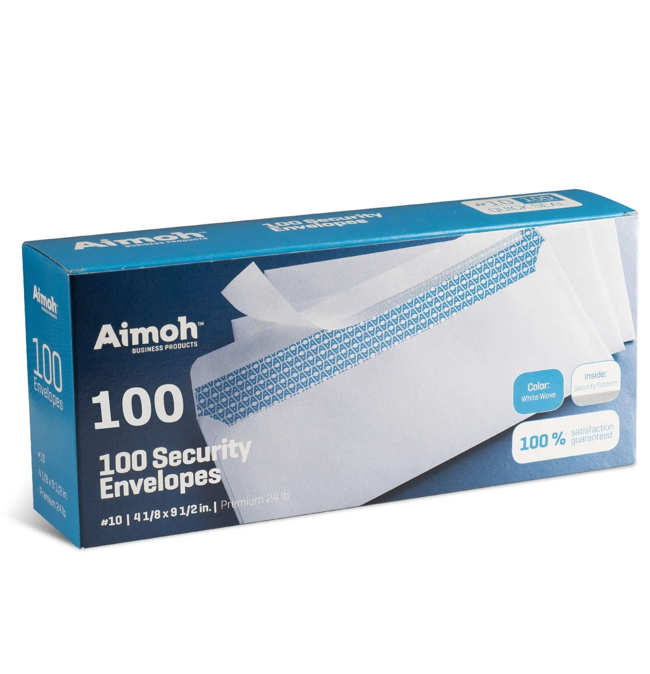 #10 Security Tinted Self-Seal Envelopes - No Window - EnveGuard, Size 4-1/8 X 9-1/2 Inches - White - 24 LB - 100 Count (34100) - Image 2