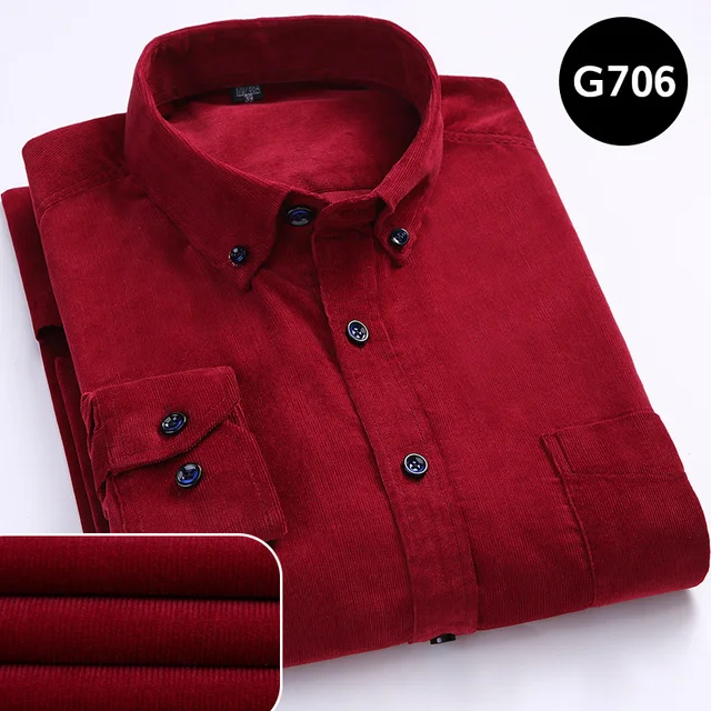 100% Cotton Men's Corduroy Shirts Long Sleeve Casual Regular Fit Business Dress Shirts  Man Comfortable Pocket Clothes 7XL 6XL - Image 15