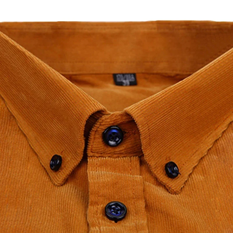 100% Cotton Men's Corduroy Shirts Long Sleeve Casual Regular Fit Business Dress Shirts  Man Comfortable Pocket Clothes 7XL 6XL - Image 5