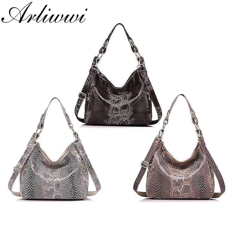 100% Real Leather Lady Shiny Snake Bags Shiny Serpentine Embossed Genuine Leather Handbags For Women - Image 4