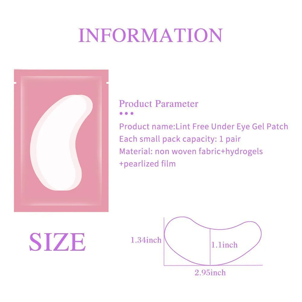 100pairs eye patches eyelash extension under eyelashes fake lashes stickers lash extension supplies patches for building eyelid - Image 3