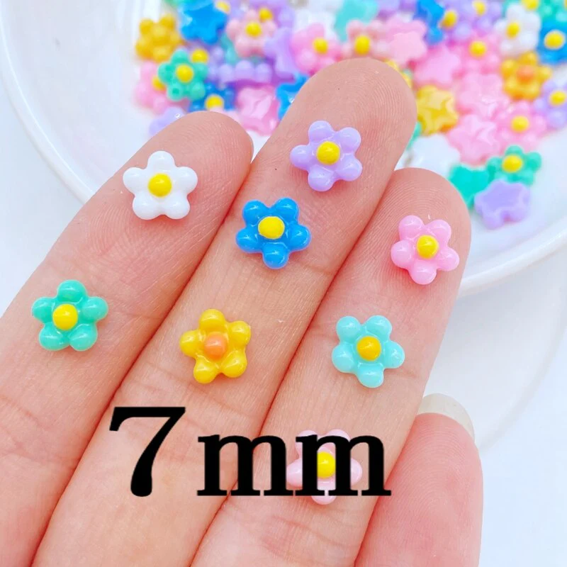 100Pcs New Cute Mini Sun Flower Series Resin Flatback Cabochon Scrapbook Kawaii Embellishments Accessories - Image 12