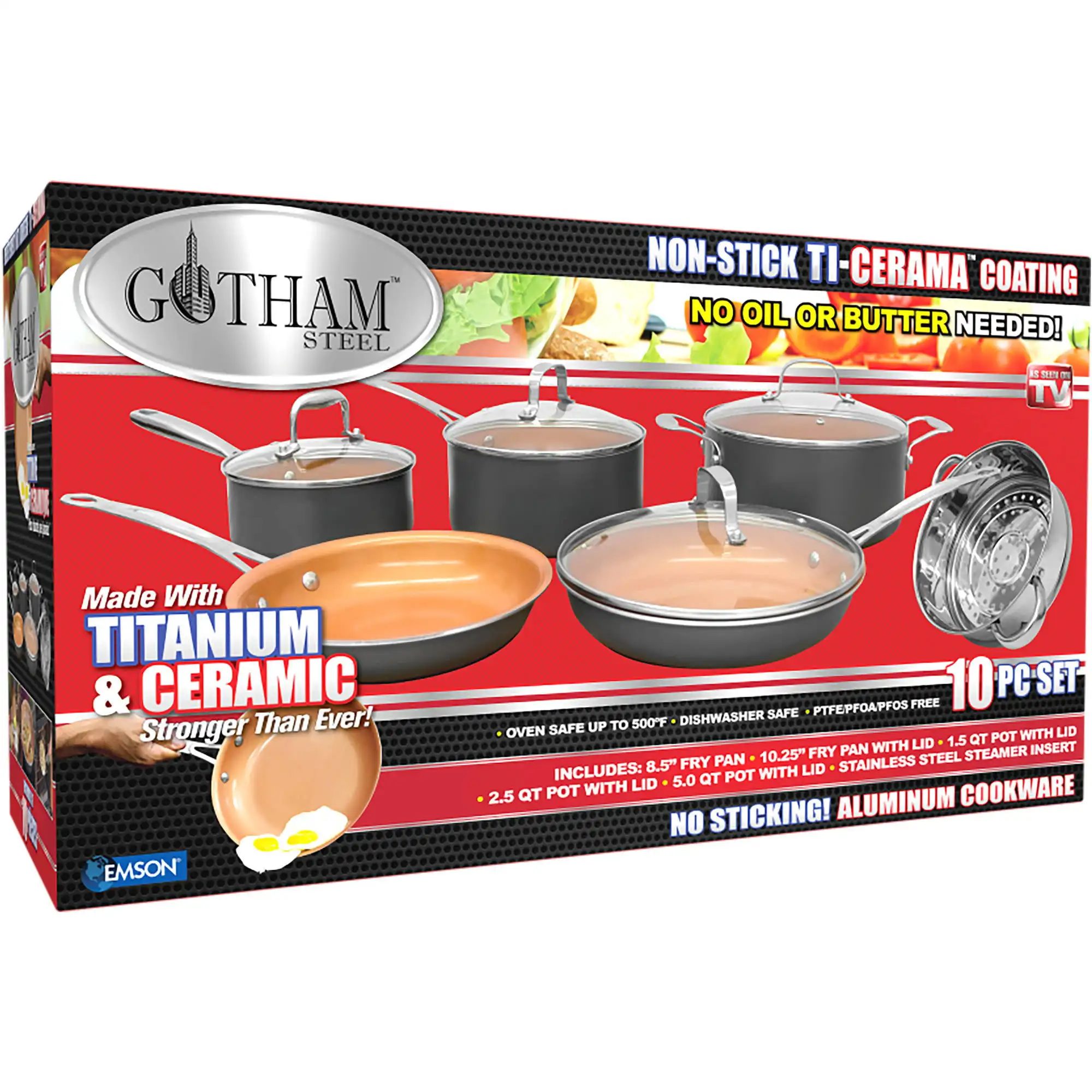 10Pc Pots and Pans Set Nonstick Cookware Set Gray - Image 4