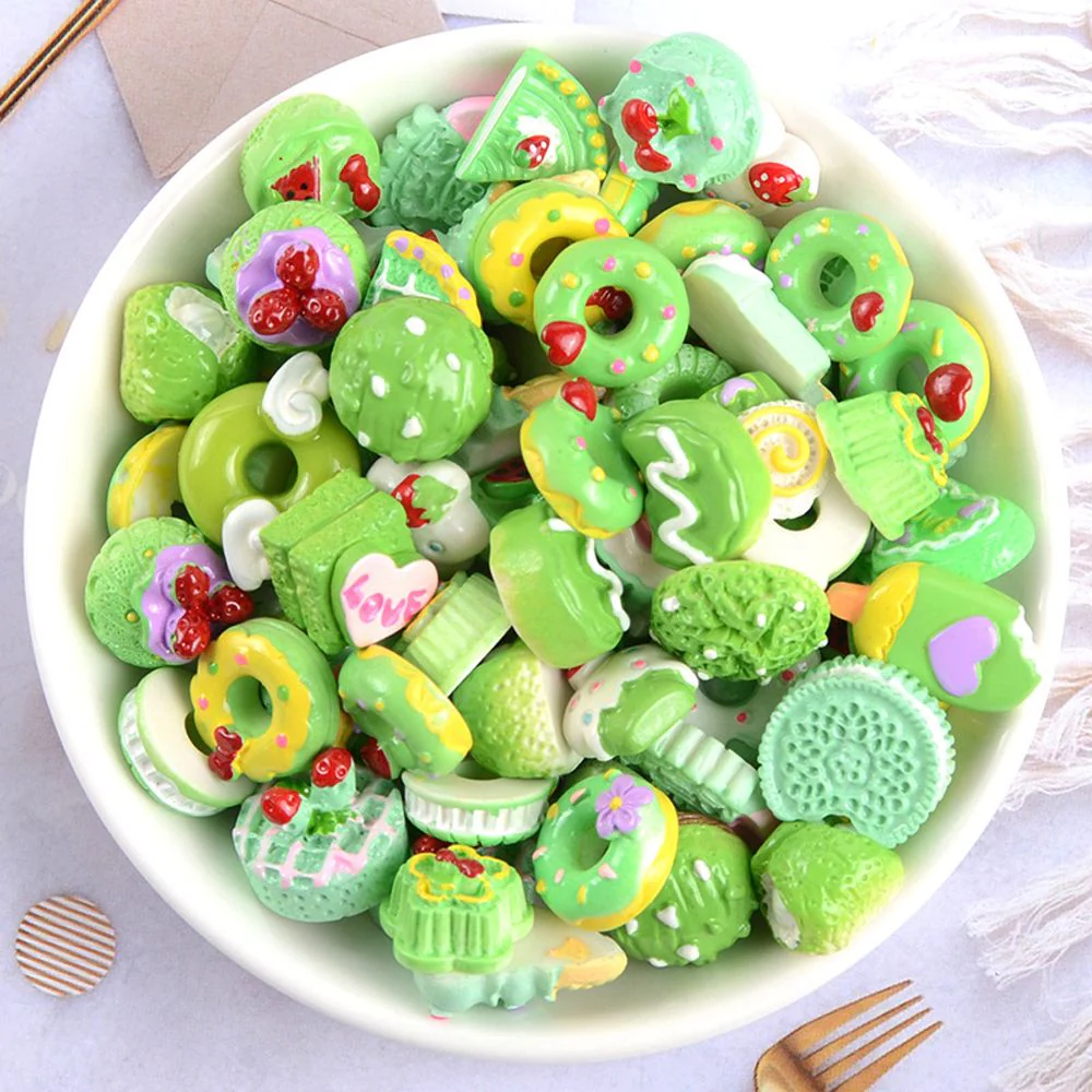 10Pcs/Bag Y2k Kawaii Nail Art Decoration DIY Nail Charms 3D Donut Ice Cream Bear Candy Lollipop Nail Figure Exquisite Nail Tools - Image 14