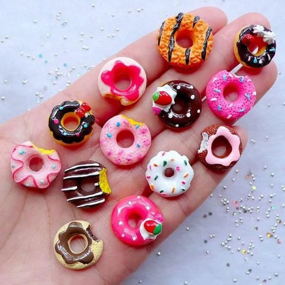 10Pcs/Bag Y2k Kawaii Nail Art Decoration DIY Nail Charms 3D Donut Ice Cream Bear Candy Lollipop Nail Figure Exquisite Nail Tools - Image 15