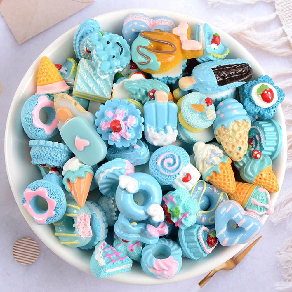 10Pcs/Bag Y2k Kawaii Nail Art Decoration DIY Nail Charms 3D Donut Ice Cream Bear Candy Lollipop Nail Figure Exquisite Nail Tools - Image 4