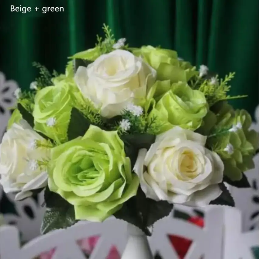 10PCS/Lot 15 Head Road led Flowers Wedding Fabric&Plastic Simulation Rose Road Lead Party Centerpiece Flores Home Decoration - Image 13