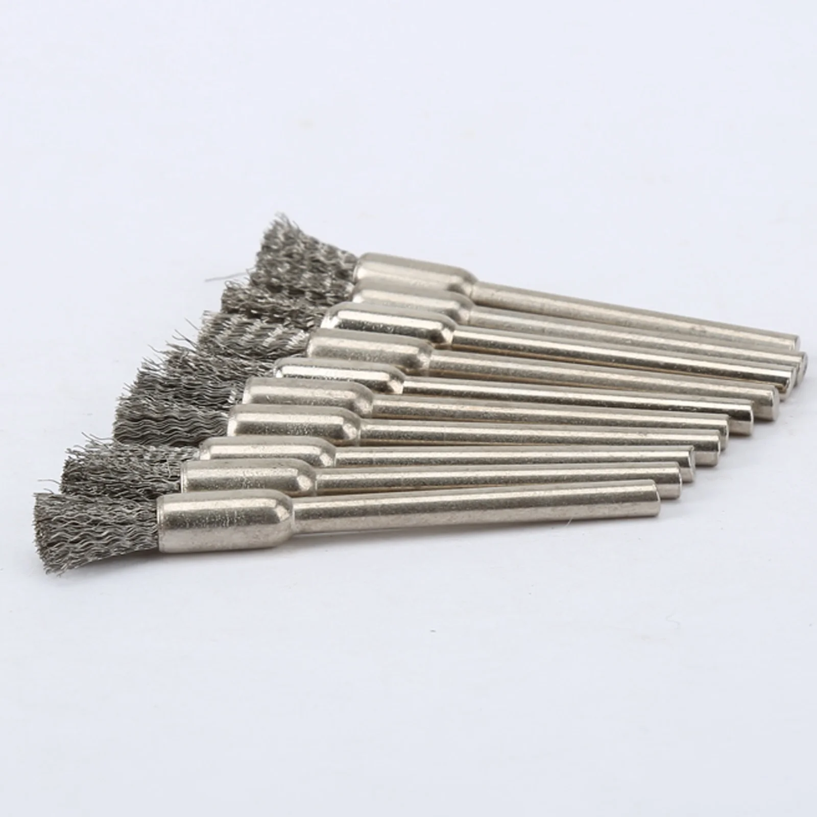 10Pcs Pencil Brushes Stainless Steel Mounted Wire Wheel Brush - Image 2