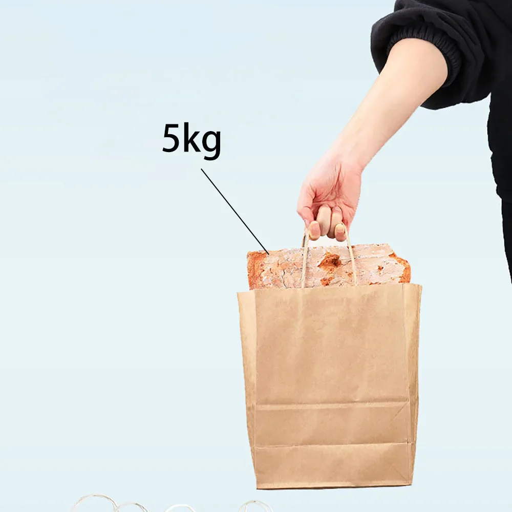 10Pcs Pure Colour Kraft Paper Gift Bags Tote Bags Kids Craft DIY Supplies - Image 3