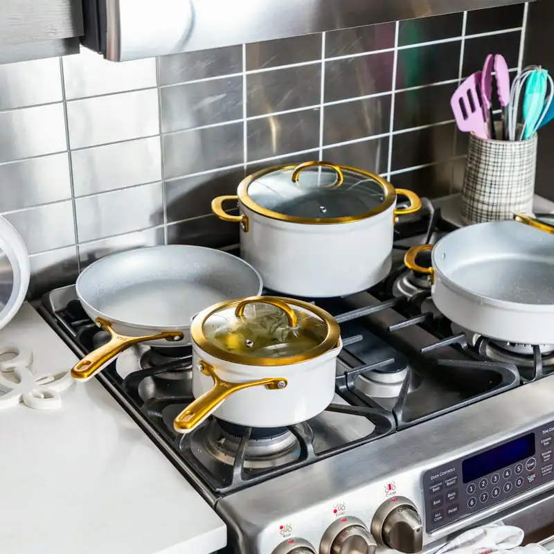 12 Piece  Cookware Set, Cream - Image 4