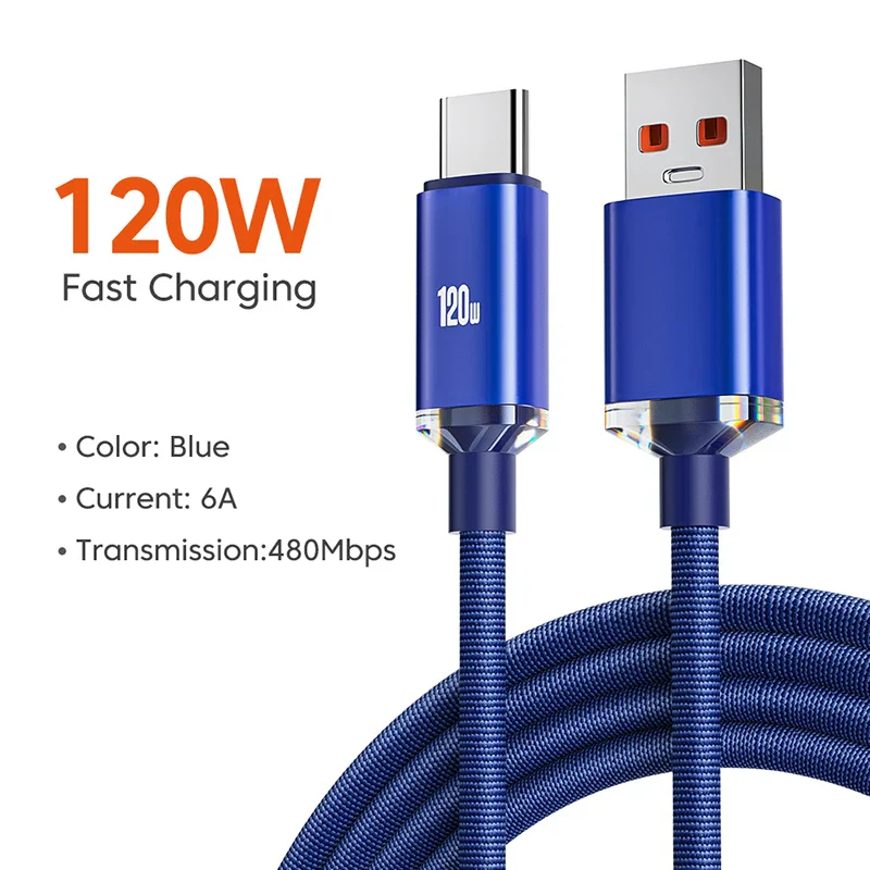 120W 6A Fast Charge USB Type C Quick Charge Cable For Samsung S23 Realme Xiaomi 13 Huawei Phone Fast Charging Cable Data Cables - Image 7