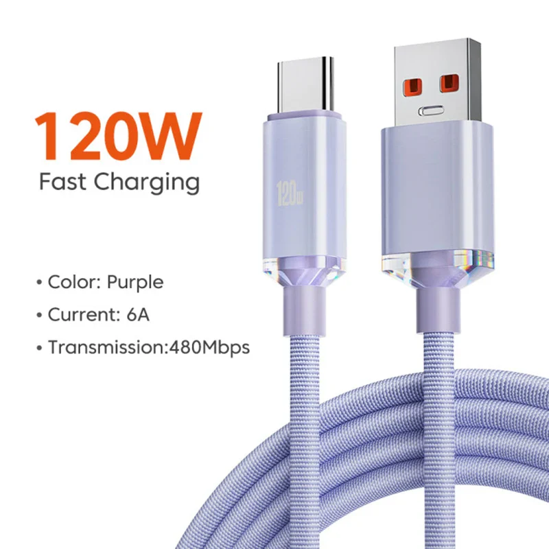 120W 6A Fast Charge USB Type C Quick Charge Cable For Samsung S23 Realme Xiaomi 13 Huawei Phone Fast Charging Cable Data Cables - Image 8
