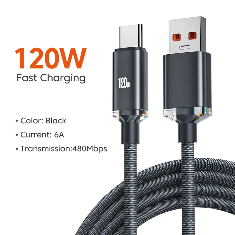 120W 6A Fast Charge USB Type C Quick Charge Cable For Samsung S23 Realme Xiaomi 13 Huawei Phone Fast Charging Cable Data Cables - Image 9