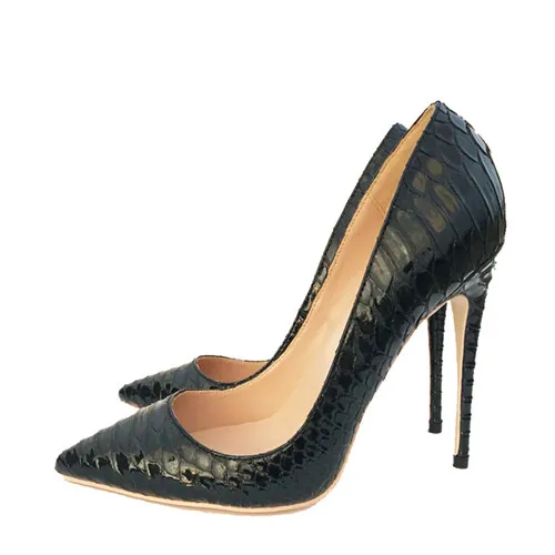 12cm heel Stilettos Black Apricot Printed Toe Women Shoes High Heel 10cm 8cm Party Shoes for Women Pumps YG022 ROVICHA - Image 6