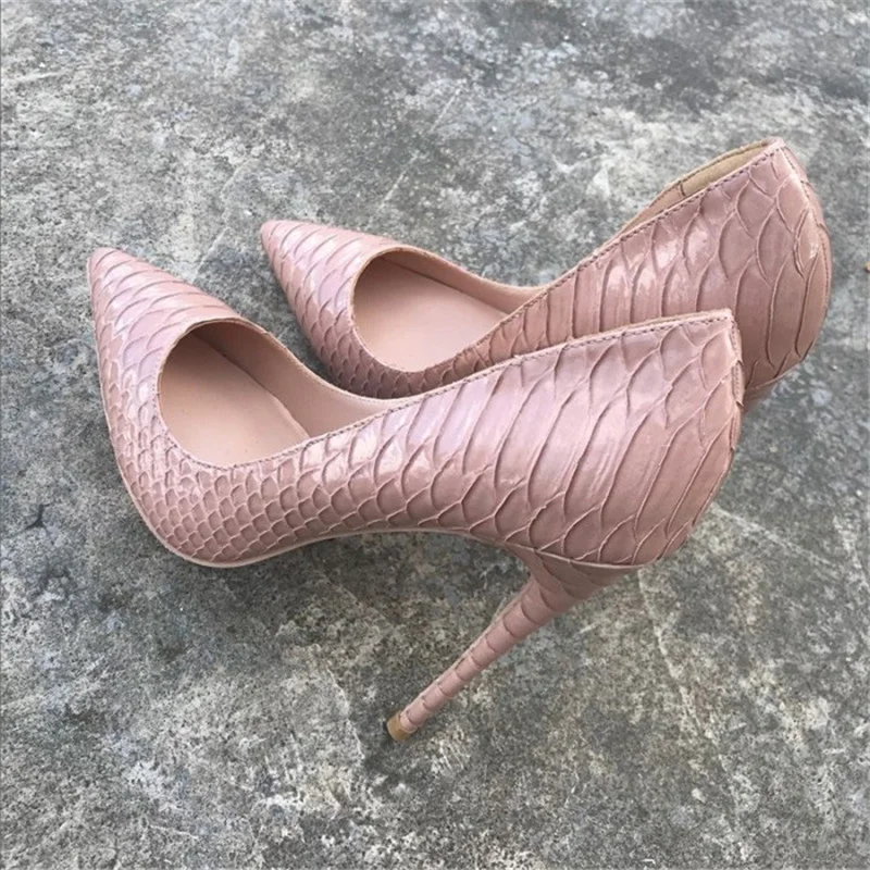 12cm heel Stilettos Black Apricot Printed Toe Women Shoes High Heel 10cm 8cm Party Shoes for Women Pumps YG022 ROVICHA - Image 9