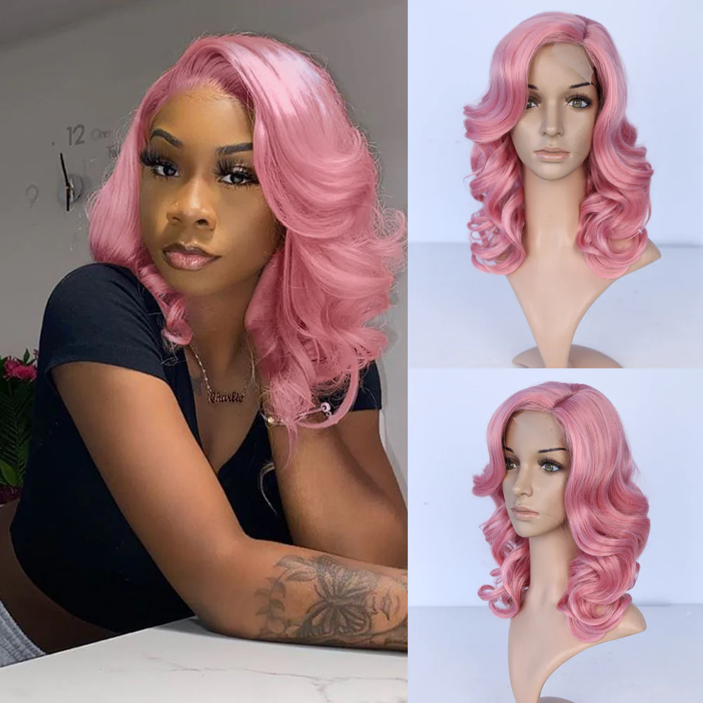 [130% Density Heat Resistant Wig] Chic Bob Wig for Women - Loose Curly, Side Part, Synthetic Lace Front in Black & Brown, 130% Density, Heat Resistant, Perfect for Cosplay & Daily Wear, Short Wig, Perruque - Image 15