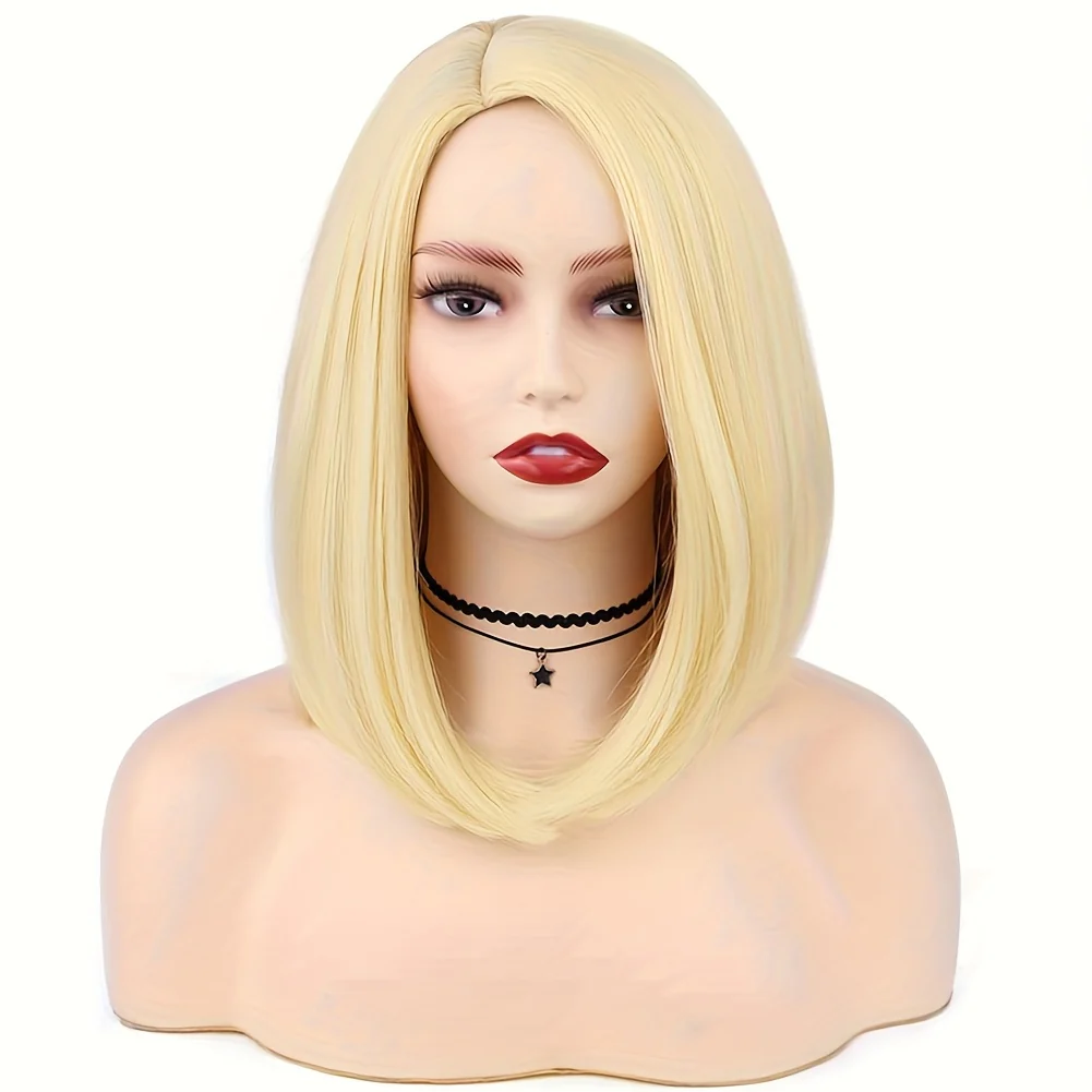 14-Inch Straight Synthetic Bob Wig with Ombre Effect - Black to Red, Heat-Resistant Fiber, Daily Cosplay & Party Style, High-Density Rose Net, Perfect for Women, Party Hair Accessory | Stylish Hairpiece | Heatresistant Fiber, - Image 11