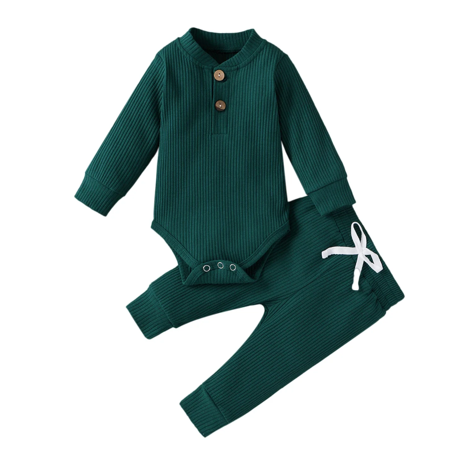 16 Colors Baby Outfits Solid Sets Infant Toddler Newborn Girls Boys Autumn Winter Baby Girl Boy Long Sleeve Romper Pants 0-24M - Image 11