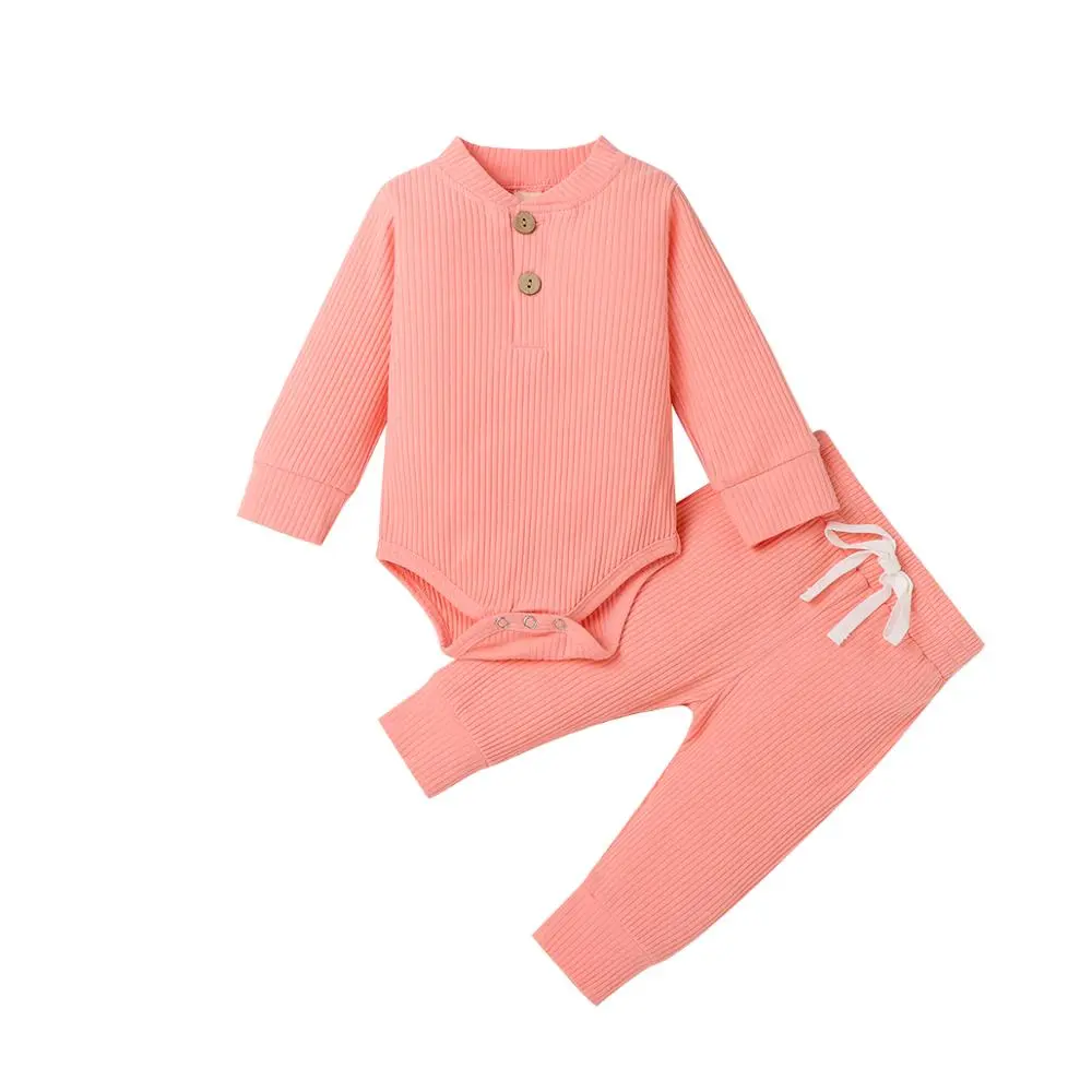 16 Colors Baby Outfits Solid Sets Infant Toddler Newborn Girls Boys Autumn Winter Baby Girl Boy Long Sleeve Romper Pants 0-24M - Image 16