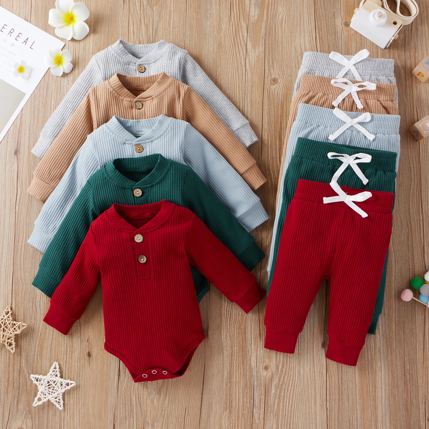 16 Colors Baby Outfits Solid Sets Infant Toddler Newborn Girls Boys Autumn Winter Baby Girl Boy Long Sleeve Romper Pants 0-24M - Image 18