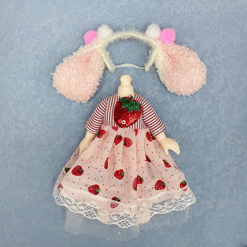 16cm Ob11 Doll Clothes 8 Points Bjd Dressup Cute Casual Suit Lolita Skirt Accessories Girl Dress Up Toys Children Birthday Gift - Image 11