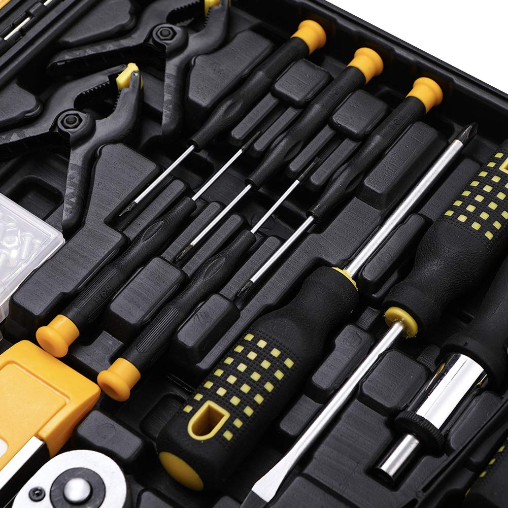 198 Piece Mechanics Tool Set Socket Wrench Auto Repair Tool Combination Mixed Tools Set Hand Tool Kit with Plastic Toolbox Organizer Storage Case - Image 3
