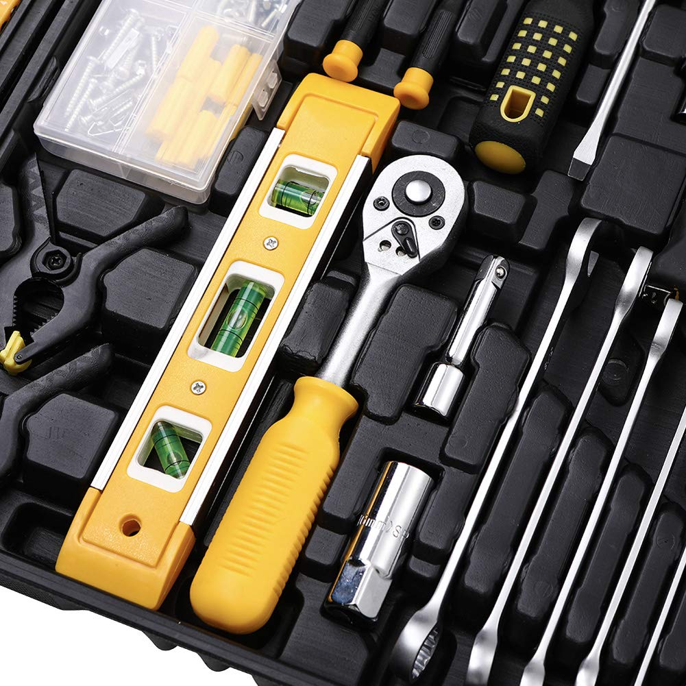 198 Piece Mechanics Tool Set Socket Wrench Auto Repair Tool Combination Mixed Tools Set Hand Tool Kit with Plastic Toolbox Organizer Storage Case - Image 6