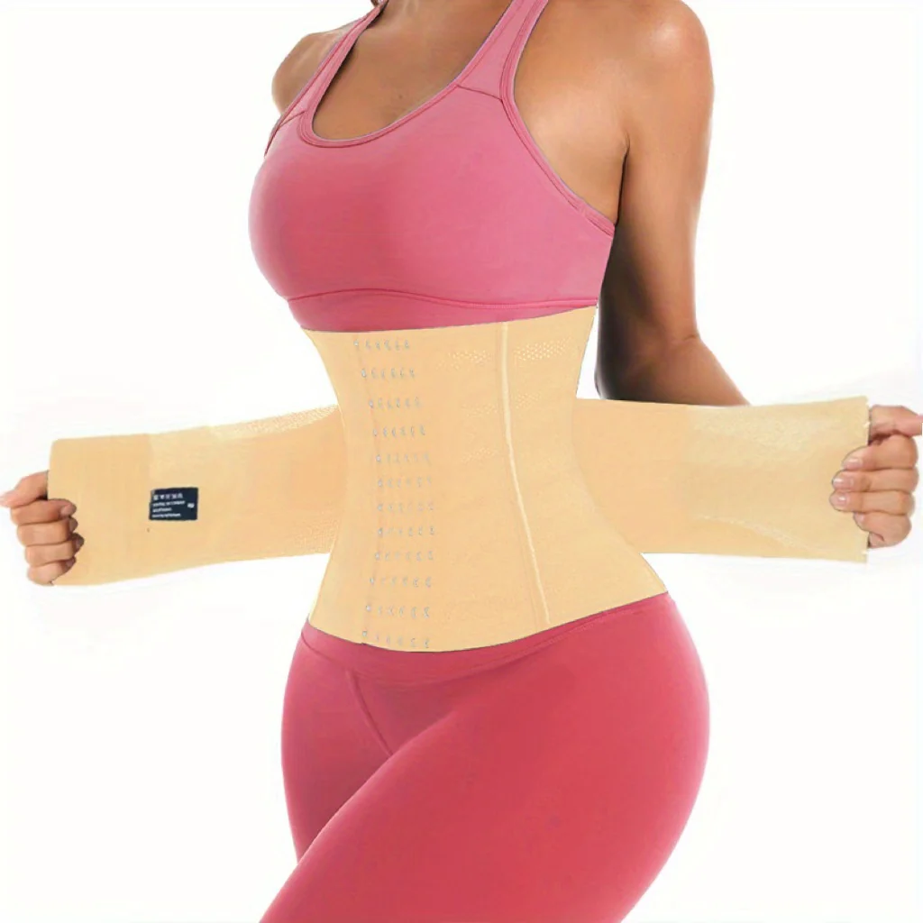 1pc Breathable Polyester Waist Cincher for Women - Medium Control Posture Improvement Shapewear with Adjustable Closure, Knit Fabric Weave, Hand Washable - 1pc - Image 14