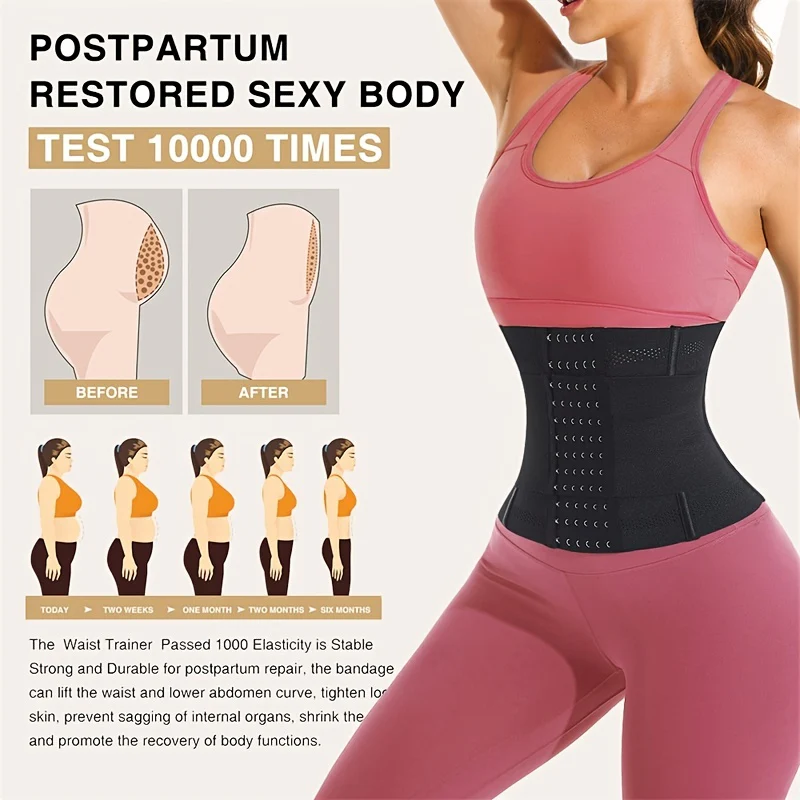 1pc Breathable Polyester Waist Cincher for Women - Medium Control Posture Improvement Shapewear with Adjustable Closure, Knit Fabric Weave, Hand Washable - 1pc - Image 7
