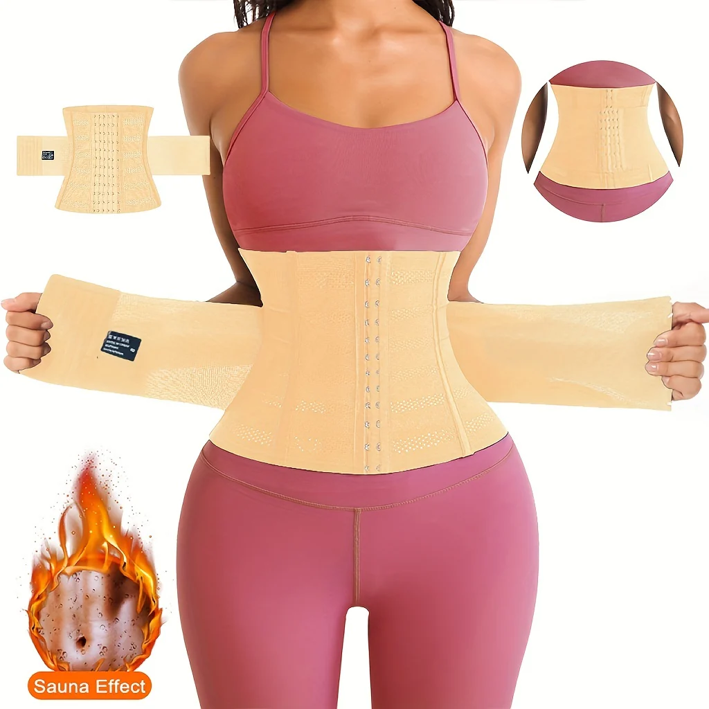 1pc Breathable Polyester Waist Cincher for Women - Medium Control Posture Improvement Shapewear with Adjustable Closure, Knit Fabric Weave, Hand Washable - 1pc - Image 9