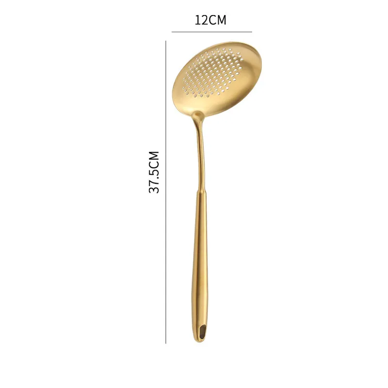1PC Gold Titanium Stainless Steel Cooking Tools Spoon Shovel Cookware Kitchen Tools Spatula Ladle Kitchenware - Image 8