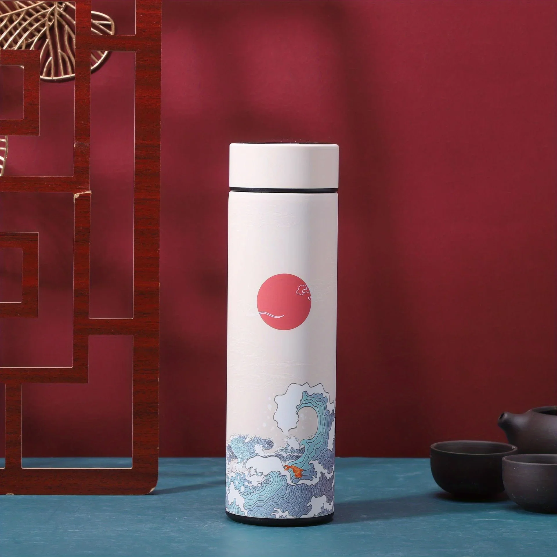 1pc Retro intelligence 304 Stainless Steel Insulated Cup, Chinese Style Trend, Creative Water Cup, Kitchen Supplies - Image 11