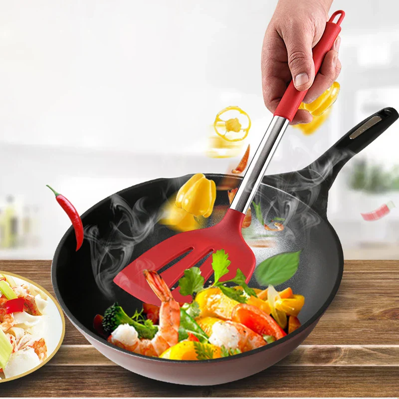 1Pc Silicone  Kitchen Utensils  Turner For Kitchen Cooking Tools Ladle Non-stick Cookware Stainless Steel  Kitchen Accessories - Image 3