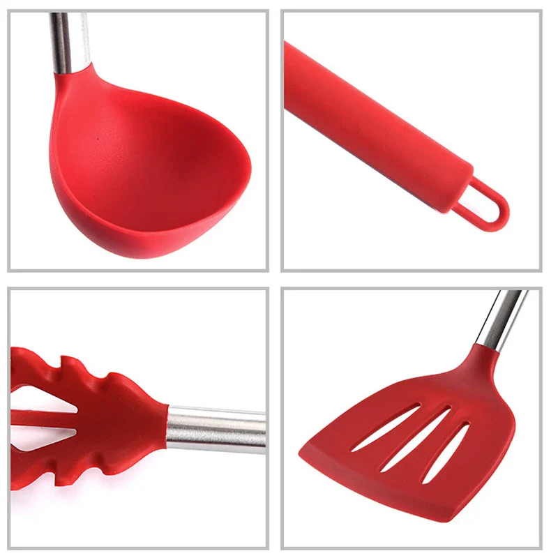 1Pc Silicone  Kitchen Utensils  Turner For Kitchen Cooking Tools Ladle Non-stick Cookware Stainless Steel  Kitchen Accessories - Image 6