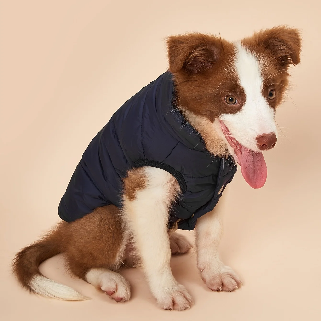 1pc Solid Color Dog Winter Warm Coat Thickened Padded Pet Jacket Soft Comfortable Dog Clothes For Cold Weather - Image 3