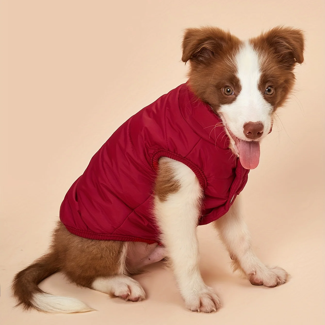 1pc Solid Color Dog Winter Warm Coat Thickened Padded Pet Jacket Soft Comfortable Dog Clothes For Cold Weather - Image 5