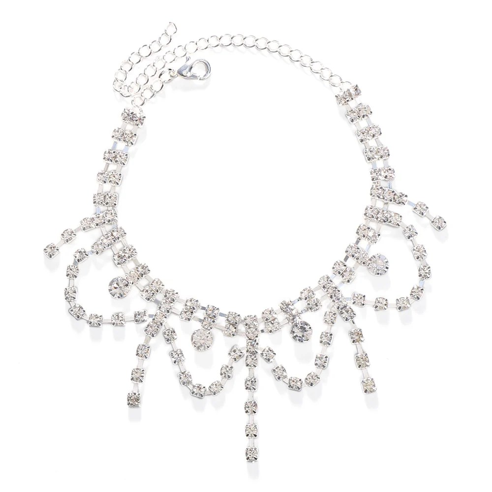 1PC Stonefans Full Rhinestone Tassel Adjustable Ankles Foot Chain Jewelry for Women Crystal Anklets - Image 13