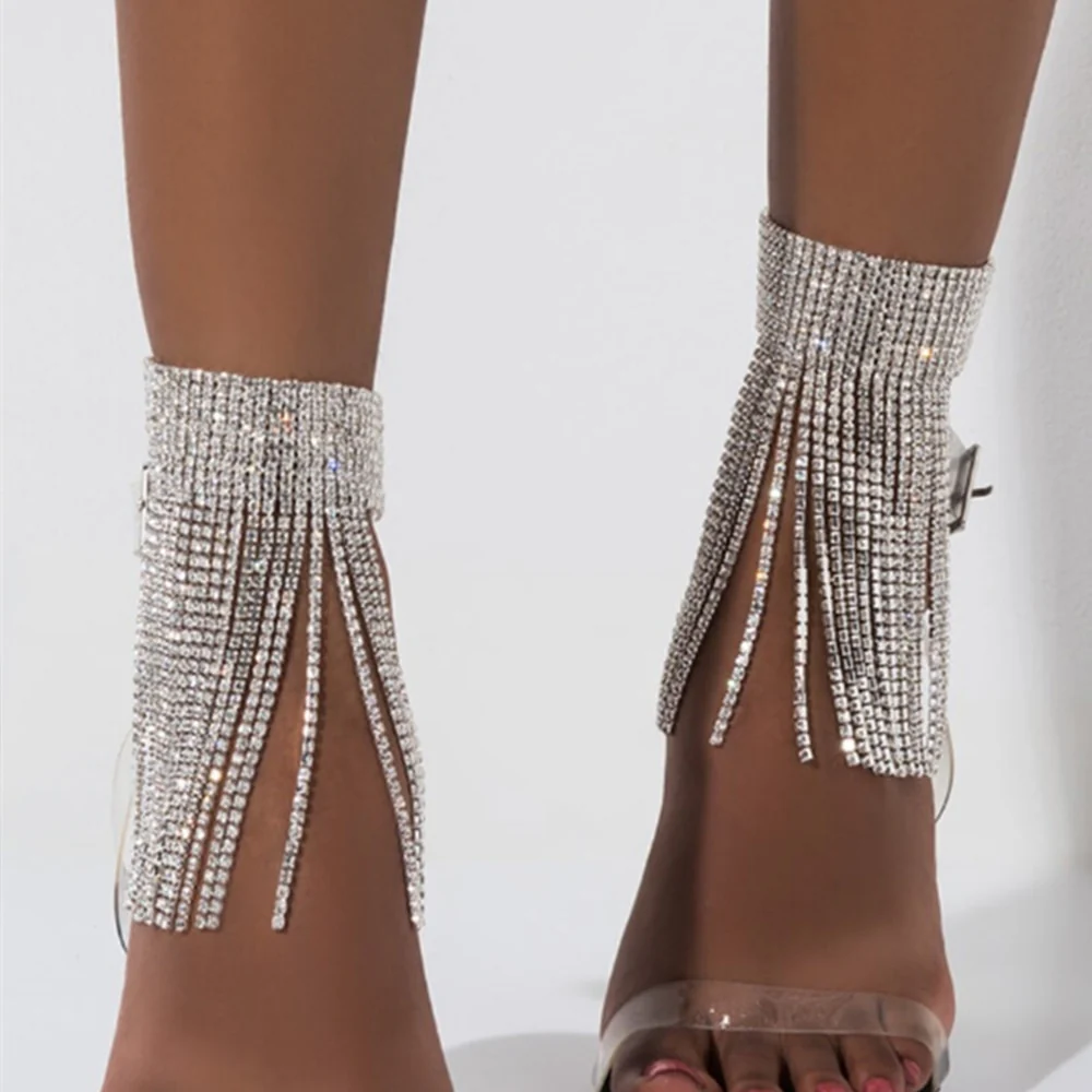 1PC Stonefans Full Rhinestone Tassel Adjustable Ankles Foot Chain Jewelry for Women Crystal Anklets - Image 19